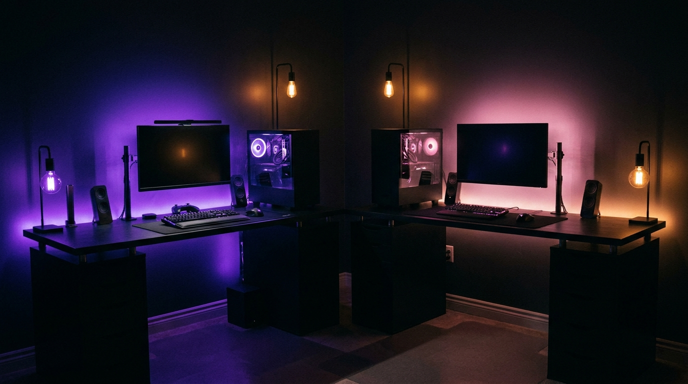 Setup para dois: a estação do casal gamer
